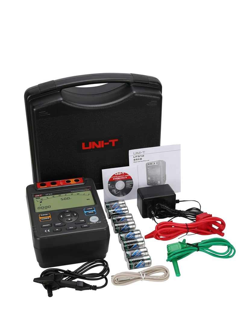 UNI-T UT512 Digital Insulation Resistance Tester, High Voltage 1000V, Accurate Insulation Resistance Measurement for Electrical Systems and Equipment