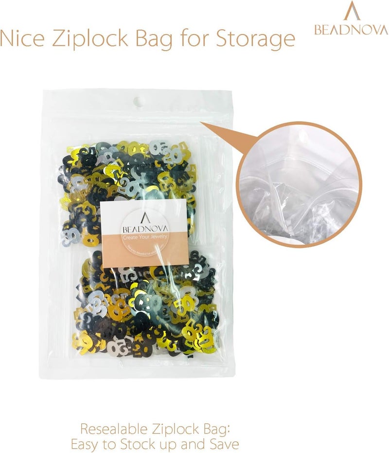 BEADNOVA 50th Birthday Confetti Fifty Years Old 50 Anniversary Number Confetti for Birthday Party Decor Wedding Table Decoration 1oz Gold Silver Black Mix - Image 5