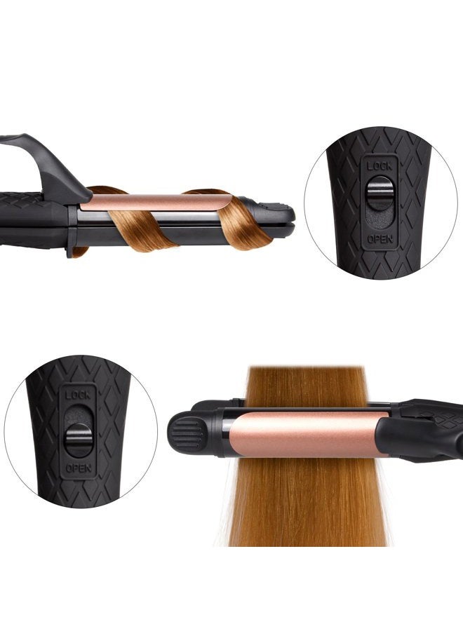 amovee Travel Curling Iron, Hair Straightener and Curler in One, Flat Iron Curling Iron in One, Dual Voltage Europe Travel Essentials for Women(Black) - Image 3