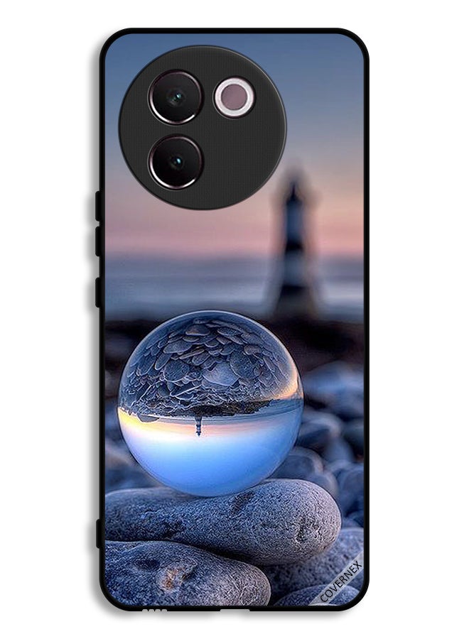 Covernex غطاء حماية لهاتف Vivo V30e 5G مع تصوير رائع للطبيعة في زجاج دائري - Image 1