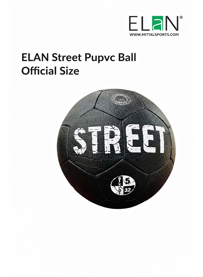 ELAN Street Hero / Street Pup PVC Football, Official Size 5, High-Cladding Diamond Texture Surface, Machine Stitched All-Weather Soccer Ball - Image 2