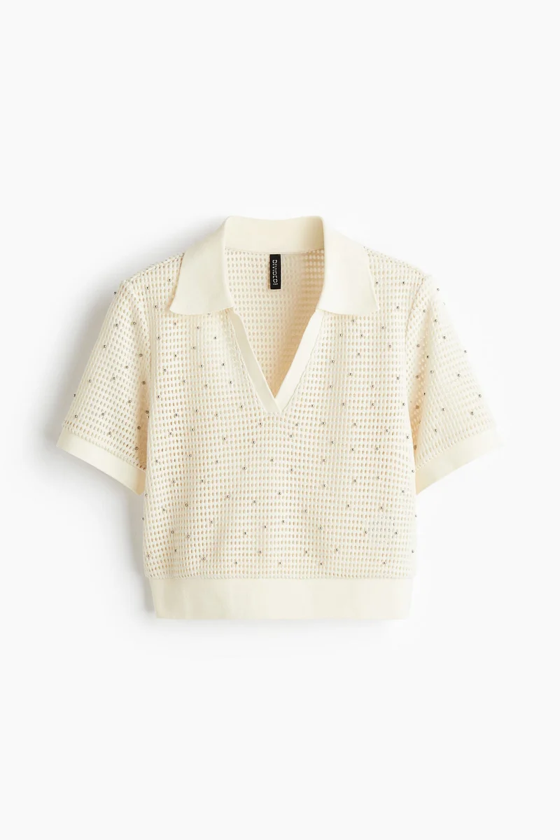 H&M Hole-knit polo shirt