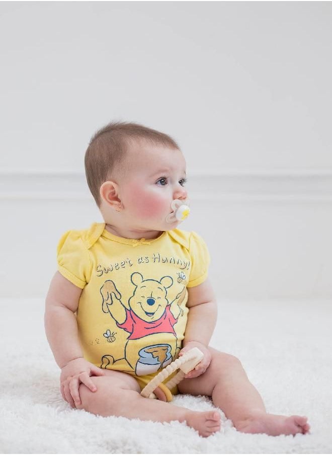 Disney - Disney Tigger Winnie the Pooh Eeyore Newborn Baby Girls 5 Pack Cuddly Bodysuits Multi Newborn - Image 1