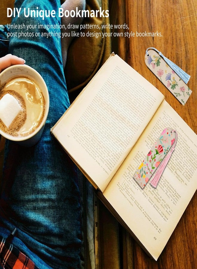 Motroce ١٠٠ قطعة من فواصل الكتب الخشبية غير المكتملة مع شرابات ملونة، مقاس ١٫٢٥ بوصة × ٤٫٧ بوصة. طقم فواصل كتب خشبية فارغة يمكنك صنعها بنفسك، مثالية لهدايا حفلات الزفاف، وهدايا عيد الميلاد، وحفلات أعياد الميلاد، ومشاريع الأطفال الفنية. - Image 5
