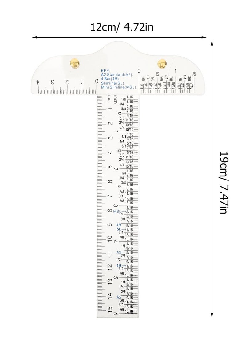 Generic - T-Square Rulers, 7.5 inch/19cm Transparent Acrylic T Ruler Portable Measurement T-square Ruler Drafting Tools for Drafting Crafting - Image 1
