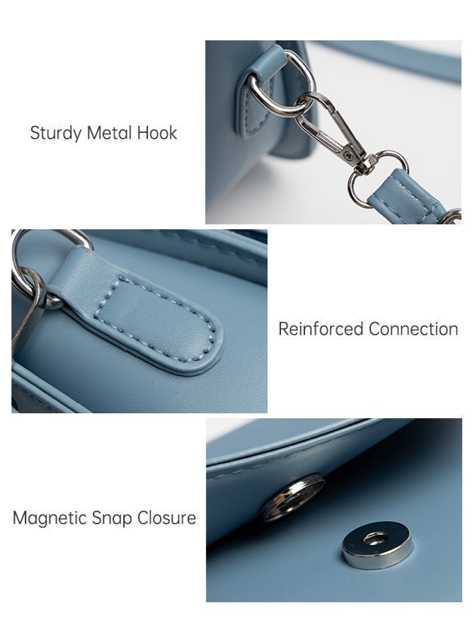 Women's Simple and Fashionable Shoulder Bag, Ladies PU Leather Crossbody Bag Sling Bag Side Bag Carry Bag, Portable Mobile Phone Bag Small Bag Satchel Bag Coin Purse for Girls/College Students - Image 4