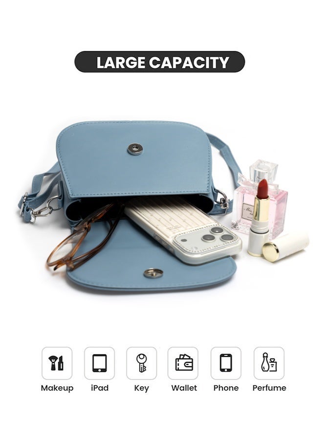 Women's Simple and Fashionable Shoulder Bag, Ladies PU Leather Crossbody Bag Sling Bag Side Bag Carry Bag, Portable Mobile Phone Bag Small Bag Satchel Bag Coin Purse for Girls/College Students - Image 3