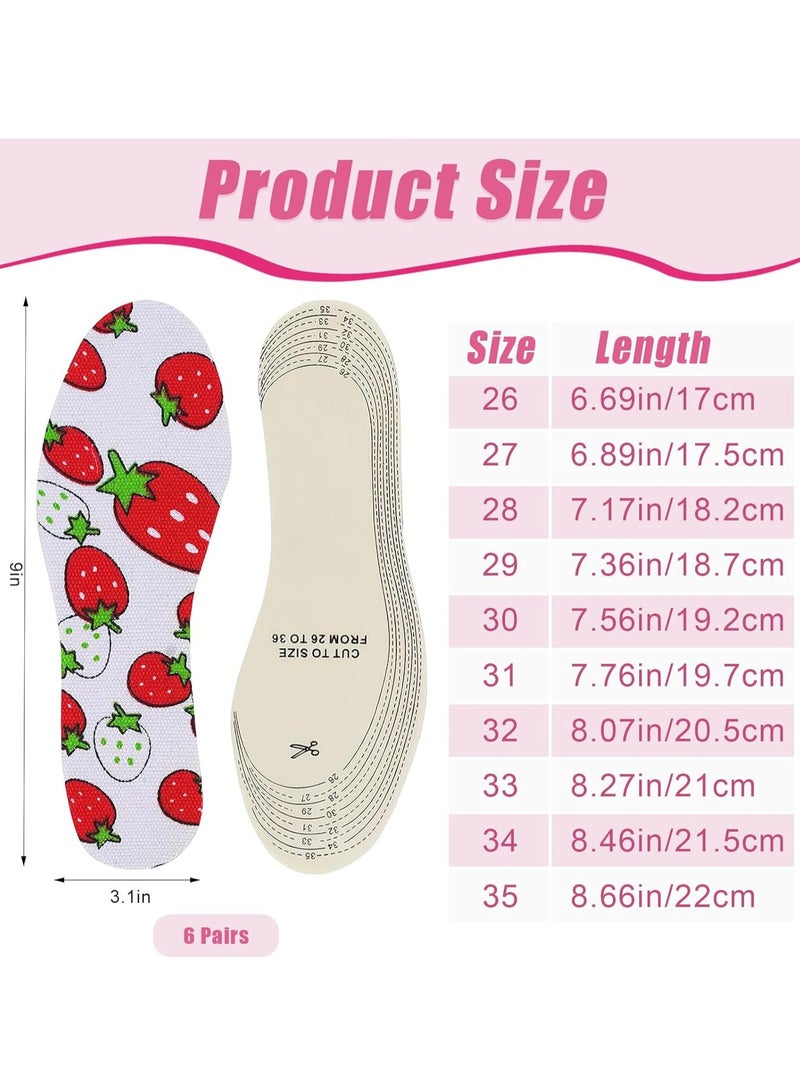 أوزيغالور 6 زوجًا من الأصابع القابلة للغسل للأطفال، داخلات أحذية لطيفة للأطفال الصغار للاستبدال اليومي - Image 2