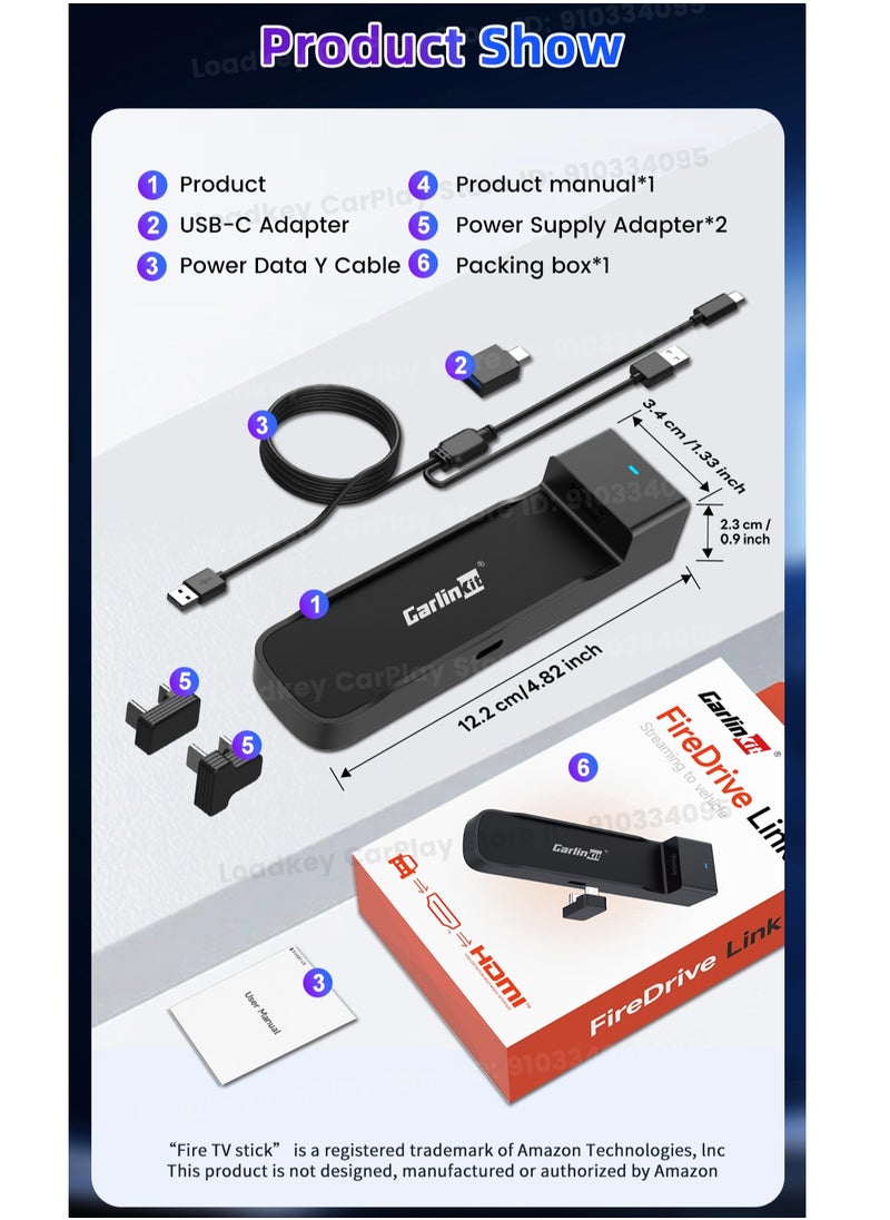 Carlinkit - Carlinkit 2025 Car TV Dongle HDMI Adapter TV Stick Converter Wired Carplay To HDMI Output For AMZ Fire TV Stick Series 1080P - Image 1