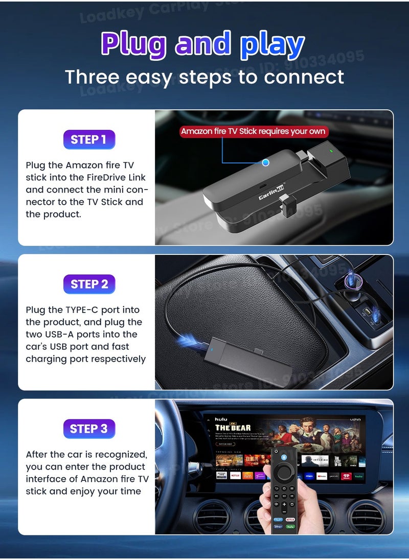 Carlinkit - Carlinkit 2025 Car TV Dongle HDMI Adapter TV Stick Converter Wired Carplay To HDMI Output For AMZ Fire TV Stick Series 1080P - Image 1