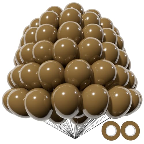 KAWKALSH 200pcs Brown Balloons 5 Inch Small Mini Latex Balloons for Party Birthday Baby Shower Anniversary Festival Arch Garland Decoration - Image 1