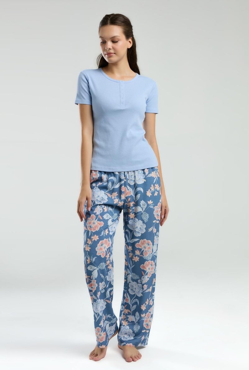Arnetta Top Camisole Bottom Woven Fabric Women's Pajama Set, Pocket Detail - Image 2