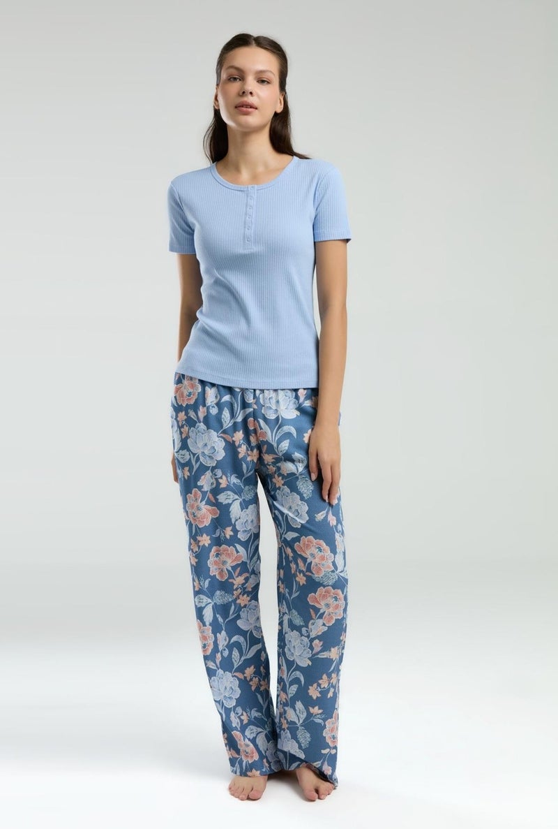 Arnetta Top Camisole Bottom Woven Fabric Women's Pajama Set, Pocket Detail - Image 3