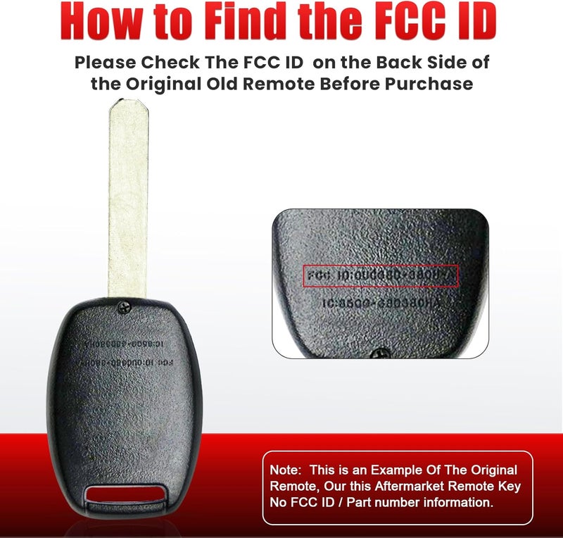Aichiyu Key Fob Replacement for Honda Accord - Image 4