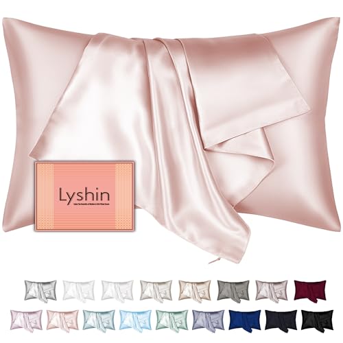 LYSHIN Silk Pillow Cases Queen Size with Hidden Zipper, Mulberry Silk Pillowcase for Hair and Skin, Smooth and Soft Breathable Cooling Silk Satin Pillow Covers for Sleeping, Gifts for Women, Coral Pink - Image 1