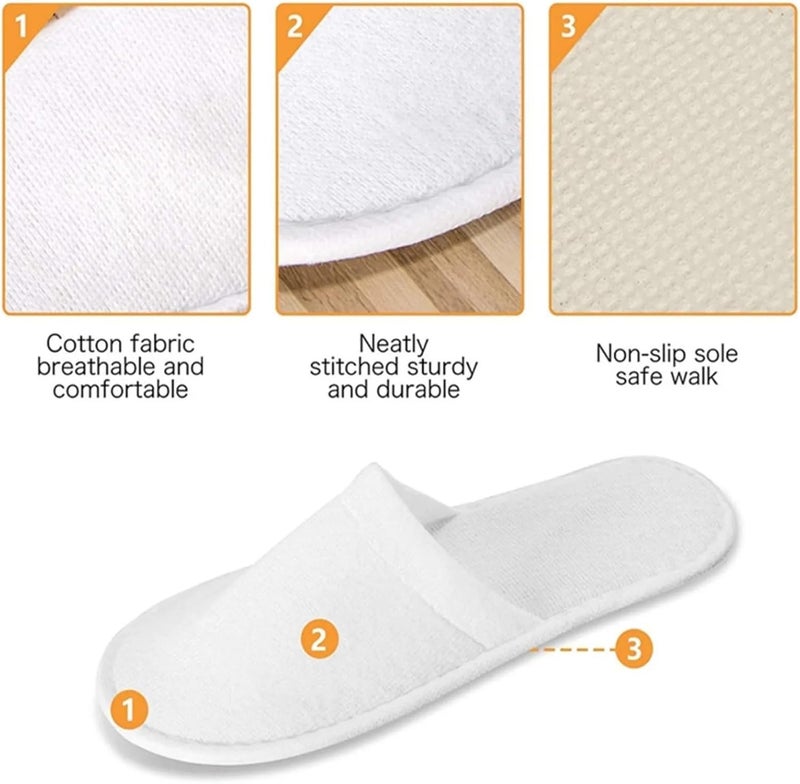 خفاف يمكن التخلص منه للسبا، 20 زوجًا من خفاف الفرو المغلق القابل للتصرف للرجال والنساء، مناسب للعائلات والفنادق والضيوف - Image 5