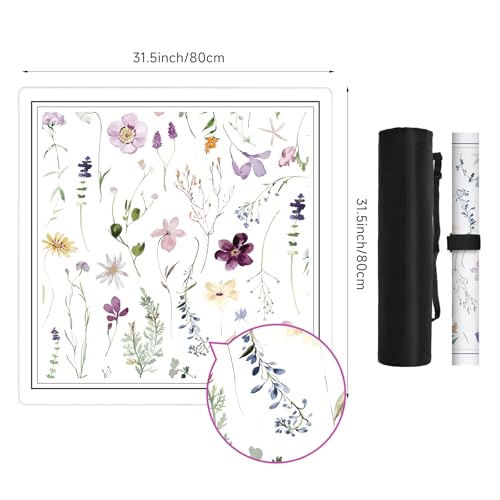 Deyimmei Mahjong Mat for Table  NonSlip Mahjong Table Cover with Storage Pockets Perfect Mahjong Accessories  Gifts for Women Men and Mahjong Enthusiasts Floral Watercolor - Image 5
