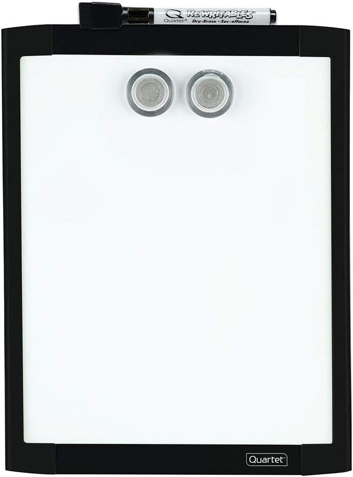 Quartet Magnetic Whiteboard 812 x 11 White Board for Wall Dry Erase Board for Kids Perfect for Home Office  Home School Supplies 1 Dry Erase Marker 2 Magnets Black Frame MHOW8511BK - Image 1