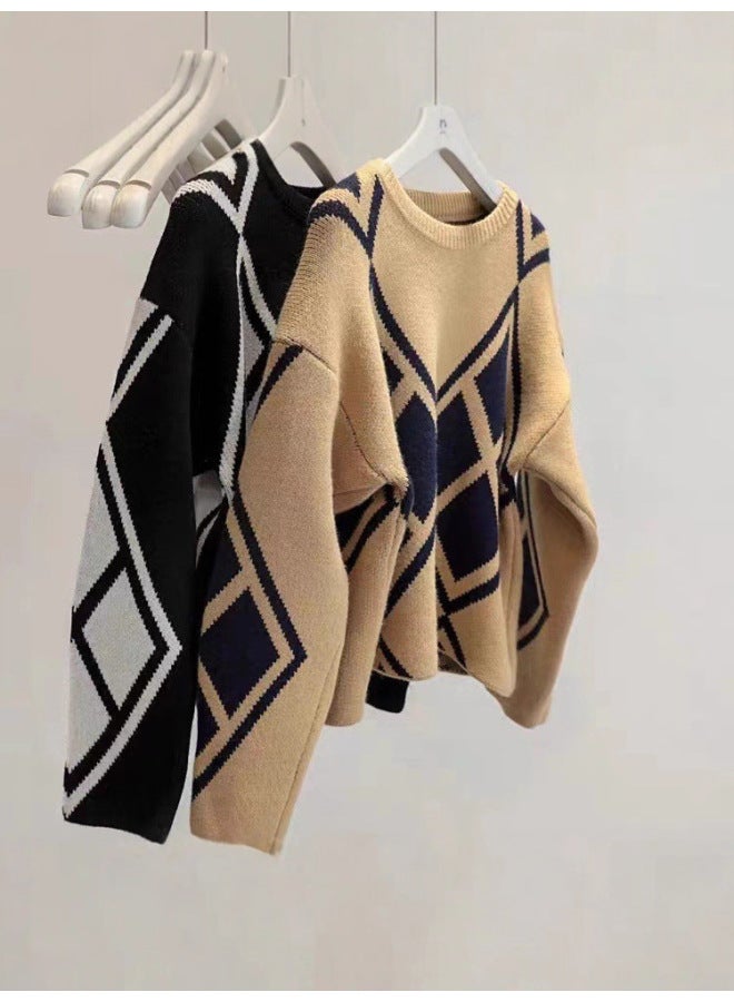 Leyuan Autumn Winter New Lazy Style Round Neck High-end Loose Sweater Women's Knitted Top - Image 4
