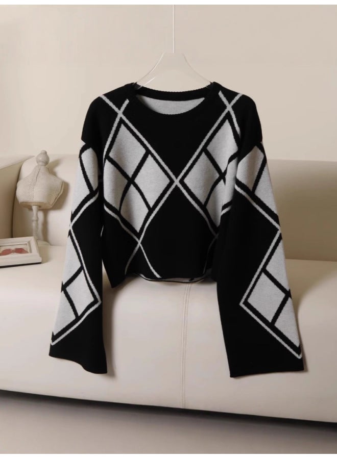 Leyuan Autumn Winter New Lazy Style Round Neck High-end Loose Sweater Women's Knitted Top - Image 3