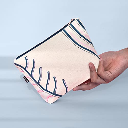 Ecoright Makeup Pouch for Girls, Canvas Cosmetic Pouch for Women, Small Pouches for Women (Pack of 2) - Image 4