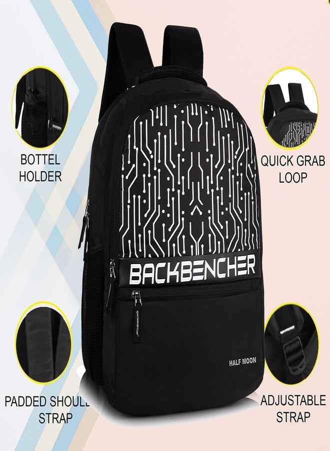 Half Moon Backbencher Unisex School Bag for Boys | 15.6 inch Laptop Bags & Office Bag Pack for Man | College Bagpack Mens & Backpack Bags for Men with Small Pockets Inside - Image 2