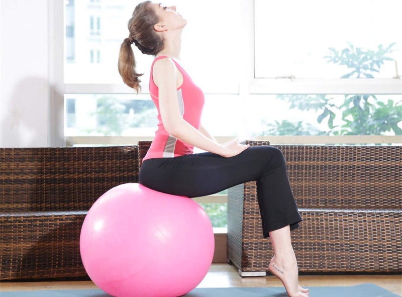 Emoly Exercise Ball for Yoga, Fitness, Balance Stability, Extra Thick Professional Grade Balance & Stability Ball - Anti Burst, Workout Program 2020 (Blue, 45cm) - Image 4