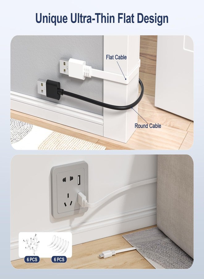 Itramax Flat USB C Extension Cable 20FT/2Pack,Extra Long USB A to USBC Charging Power Cord for Blink Mini 2/Outdoor 4,Ring Pan-Tilt Indoor Cam,eufy Cam S3 Pro,SoloCam S340/S350/S220/C210,EZVIZ H6c 2K - Image 2