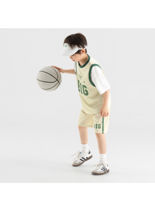 Basketball Jersey Summer Short Sleeve Shorts Fashion Two-piece Look Color Block Breathable Mesh Sports Set Trendy - Image 3