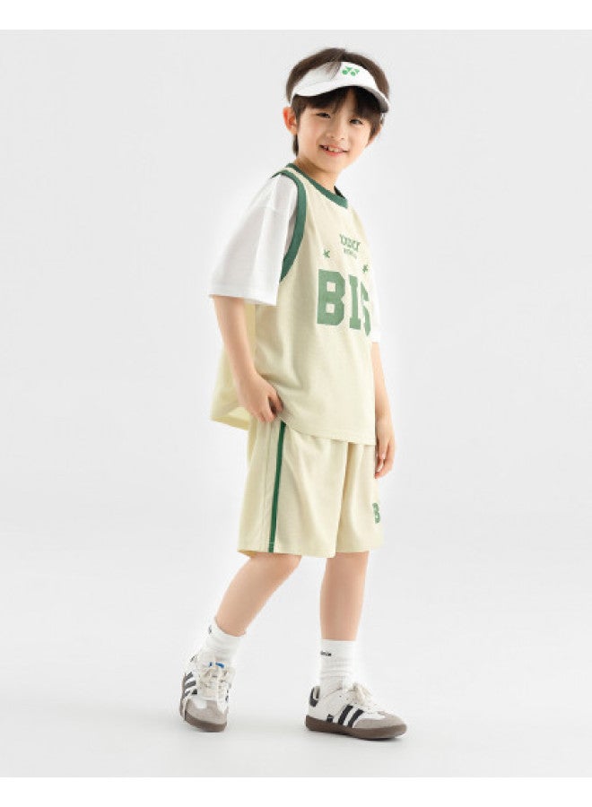 Basketball Jersey Summer Short Sleeve Shorts Fashion Two-piece Look Color Block Breathable Mesh Sports Set Trendy - Image 1