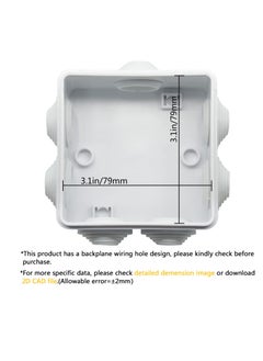 Excefore Junction Box, 2 Pcs ABS Plastic IP55 Waterproof and Dustproof, Universal Electrical Enclosure, Outdoor and Indoor Project Box, Outlet Box Durable Outdoor Electrical Gang Box (3.4 x 3.4 x 2 inch)  - Image 3