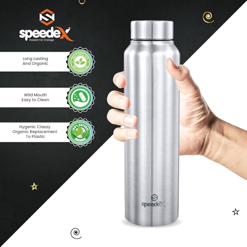 Speedex BIS Certified Stainless Steel Sports/Fridge Water Bottle 1 Ltr with Screw Cap - 1000ml | For Home, Office, Gym, Men, Womens, Kids - Silver Colour - Set Of 1 - Image 4