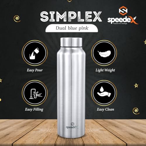 Speedex BIS Certified Stainless Steel Sports/Fridge Water Bottle 1 Ltr with Screw Cap - 1000ml | For Home, Office, Gym, Men, Womens, Kids - Silver Colour - Set Of 1 - Image 5