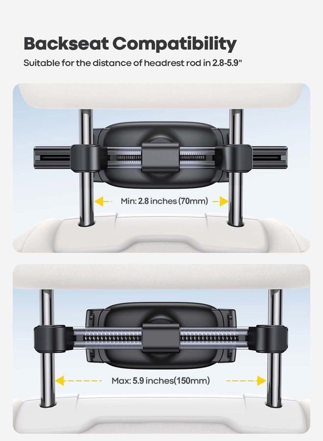 Lamicall Car Tablet Mount, Headrest Tablet Holder - Car Back Seat Travel Tablet Stand for Kids, Compatible with iPad Pro Air Mini, Galaxy Tab, Fire HD, 4.7-12.9" Cell Phone, Tablets and Devices, Black - Image 4