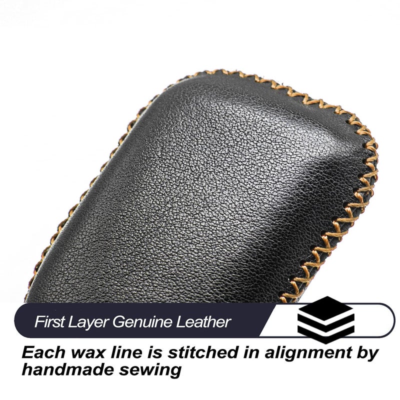 MECHCOS Compatible with Mercedes Benz C E S M CLS CLK G GL Class Smart 3 or 4 Buttons Leather Keyless Entry Remote Control Key Fob Cover Case Protector Accessories, Black - Image 5