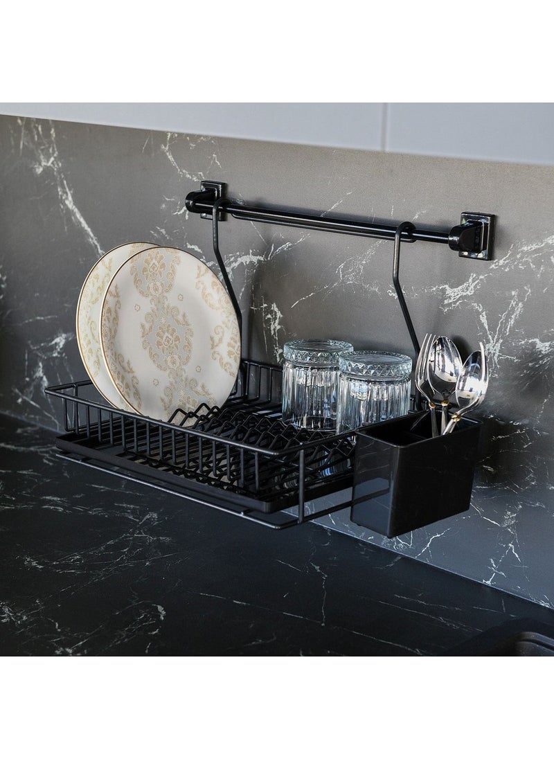 Tekno Trust - Black Lifetime Stainless Steel Hanging Dish Drainer Black Stainless Steel - Image 1