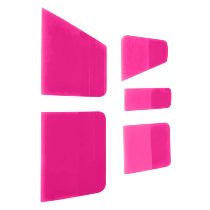 Detailmax PPF Squeegee Window Tint Tools Window Edge Trimming Scarper for Curved Surfaces Auto Car Paint Protection Film Install Tool (Pink) - Set of 5 - Image 1