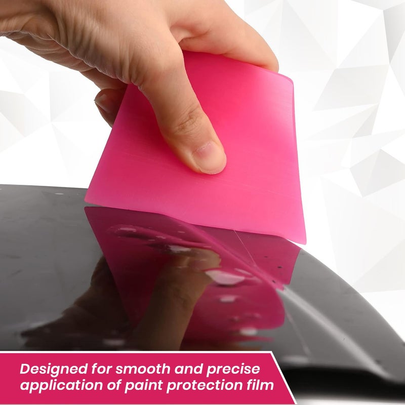 Detailmax PPF Squeegee Window Tint Tools Window Edge Trimming Scarper for Curved Surfaces Auto Car Paint Protection Film Install Tool (Pink) - Set of 5 - Image 2