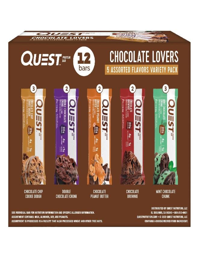 Quest Nutrition Quest Nutrition Chocolate Lovers Variety Pack, High Protein, Low Carb, Gluten Free, Keto Friendly, 12 Count  - Image 1