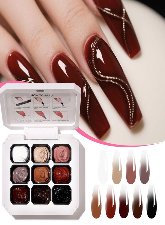 AOBOO إسفنجات طلاء الأظافر جل أومبري لتأثير التدرج الملون 9 سلسلة تأثير بلش تدرج الطلاء جل أومبري & طلاء بات للأظافر مانكير فرنسي متعدد الأنماط فن الأظافر DIY في المنزل (A6, 1) - Image 2