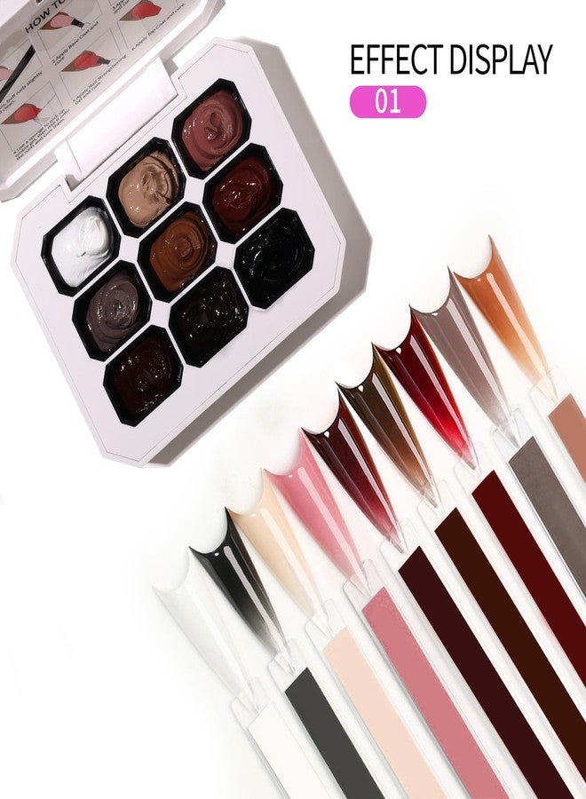 AOBOO إسفنجات طلاء الأظافر جل أومبري لتأثير التدرج الملون 9 سلسلة تأثير بلش تدرج الطلاء جل أومبري & طلاء بات للأظافر مانكير فرنسي متعدد الأنماط فن الأظافر DIY في المنزل (A6, 1) - Image 3