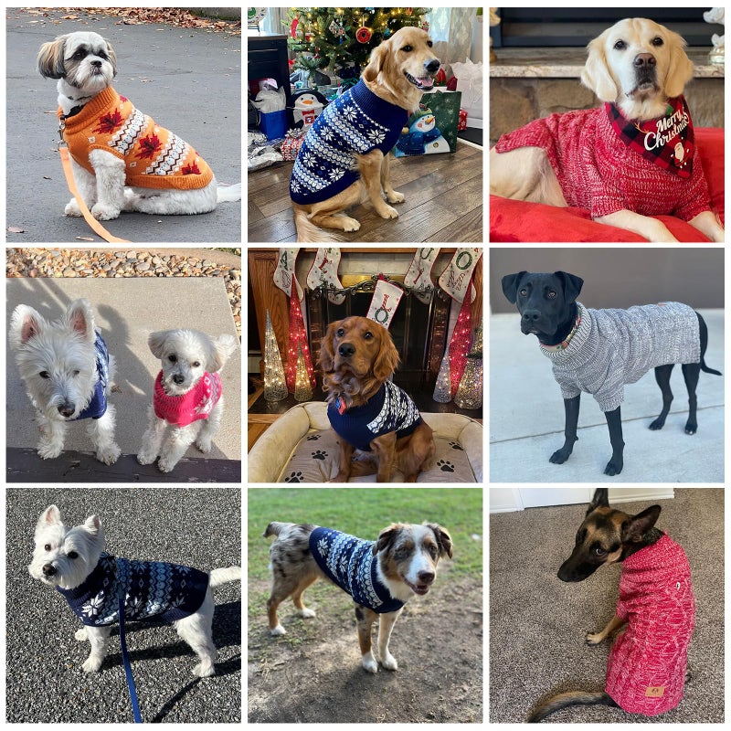 KOOLTAIL Cable Knit Dog Sweater Turtleneck, Cold Weather Pullover Classic Knitwear, Snowflake Pattern Thick Warm Winter Pet Clothes, Dog Christmas Sweater for Small Medium Large Dogs Cats, Grey M - Image 2