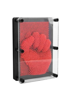 Hztyyier 3D Clone Pin Art Toy Classic Pin Sculpture Board for Children Adults Plastic Hand Face Model Office Decoration Clone Pin Art(Red)  - Image 1