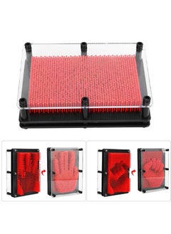 Hztyyier 3D Clone Pin Art Toy Classic Pin Sculpture Board for Children Adults Plastic Hand Face Model Office Decoration Clone Pin Art(Red)  - Image 4