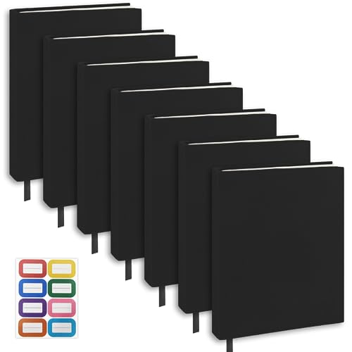 KICNIC Black Book Covers 7 Pack, 6"x9" Stretchable Book Sox Suitable for Most Hardcover Books, Up to 8.5”X9.5”, Washable and Reusable Protective Cover for Textbooks - Image 1