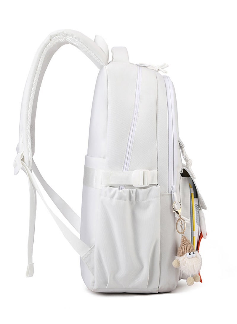 زيرانا حقيبة سفر ، حقيبة كمبيوتر محمول كبير 50L للرجال والنساء ، للماء حقيبة الجامعة ، تناسب 15.6 بوصة كمبيوتر محمول ، أبيض - Image 3