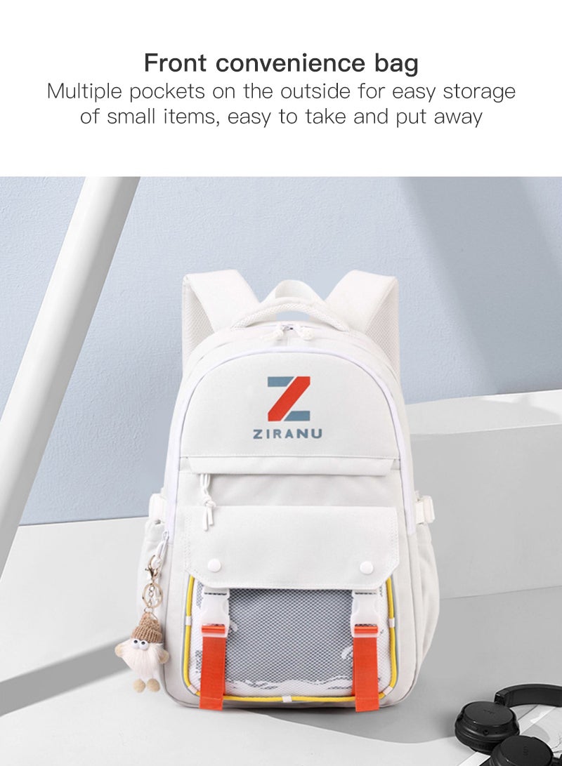 زيرانا حقيبة سفر ، حقيبة كمبيوتر محمول كبير 50L للرجال والنساء ، للماء حقيبة الجامعة ، تناسب 15.6 بوصة كمبيوتر محمول ، أبيض - Image 2