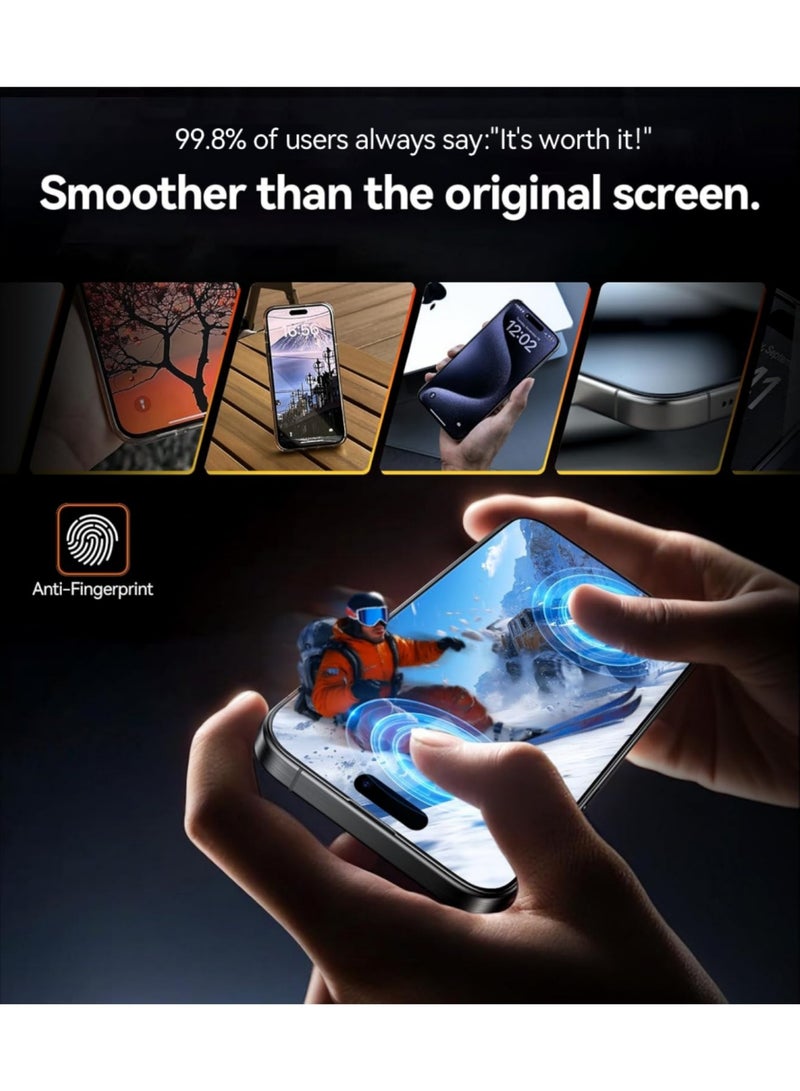 Aookay [2+2 Pack] Screen Protector for iPhone 17 Pro Max with Camera Lens Protector,Shatterproof Tempered Glass [Anti-Fingerprint] [9H Hardness][Automatic Dust-Elimination Install][Bubble Free] - Image 5