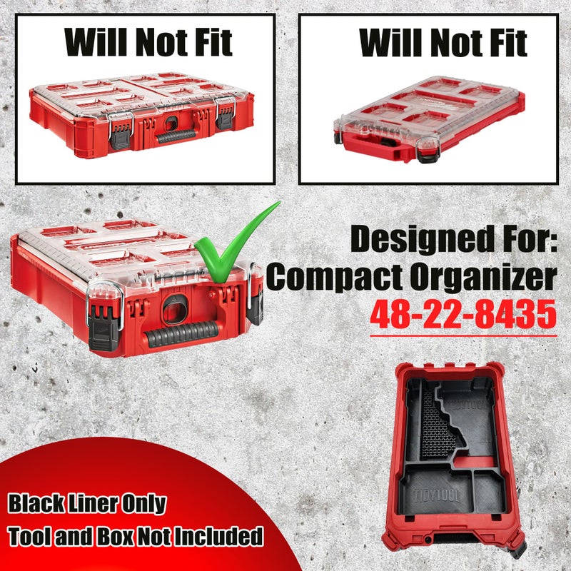 TidyTool Tidy Tool Insert for Milwaukee M18 FUEL 1/4" Hex Impact Driver 2953-20 â€“ Packout Compact Organizer 48-22-8435 Liner â€“ 68 Bit Storage - Image 3