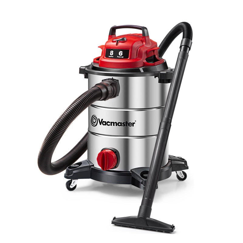 Vacmaster VOC812SF 1101 8-Gallon Premium Stainless Steel Wet/Dry Vacuum, Red Edition, 8 Gal - Image 1